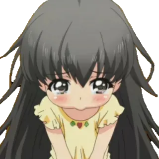 😔 动漫, 卡通, 哭泣, 悲伤, 女孩, 漫画 telegram sticker