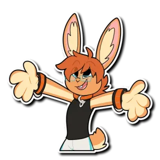 🤗 Hase, Kaninchen, Cartoon, Tier, Süß, Orange telegram sticker