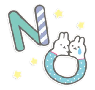 😒 NO não, coelho, coelhos, fofo, adesivo telegram sticker
