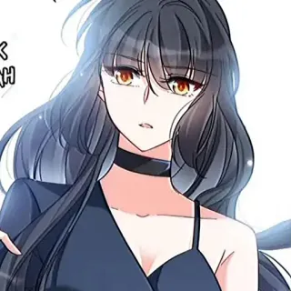 👍 여자, 애니메이션, 소녀, 진지한, 검은 머리 telegram sticker