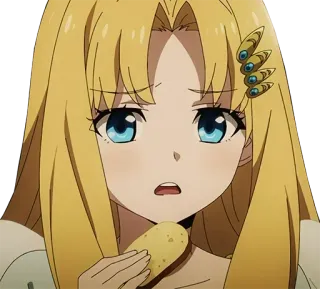 😕 anime, girl, blonde, cute, potato telegram sticker