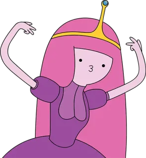 💃 Princess Bubblegum Adventure Time Cartoon, Prinzessin, Rosa, Figur, Animiert telegram sticker