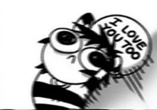 ♥ I LOVE YOU TOO desenho animado, amor, balão de fala, fofo, afeto whatsapp sticker