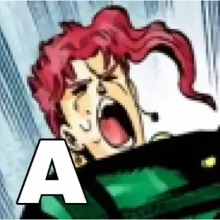 🅰 A Buchstabe A, Cartoonfigur, Anime, rote Haare telegram sticker
