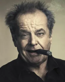 🤨 Jack Nicholson actor, cigarro, retrato, celebridad, fumando telegram sticker
