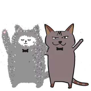 🎩 gatto, gattino, animale domestico, animale, papillon, carino telegram sticker