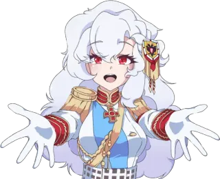 🤗 アニメ, マンガ, キャラクター, 制服, 白い髪, ミリタリー telegram sticker