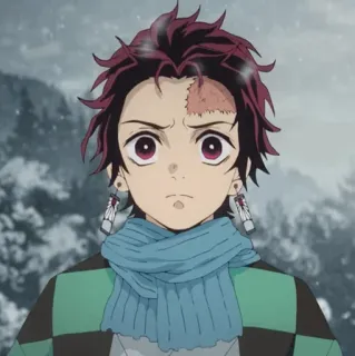 ❤️ Tanjiro Kamado Demon Slayer Anime, Demon Slayer, Tanjiro, Kamado, Personagem, Cicatriz telegram sticker