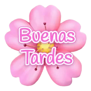 🌥️ Buenas Tardes Blume, Gruß, Nachmittag, Rosa, Guten Tag telegram sticker