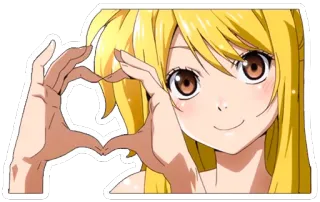 ❤ аниме, девушка, мило, сердце, любовь, блондинка telegram sticker