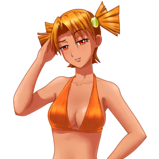 😏 Anime, Chica, Bikini, Verano, Playa telegram sticker