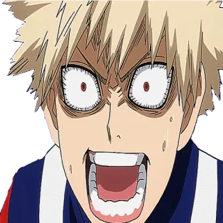 🙀 Bakugo My Hero Academia Anime, My Hero Academia, Bakugo, Enojado, Gritando, Personaje de anime telegram sticker