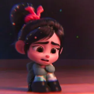 🩰 Vanellope Wreck-It Ralph disney, vanellope, ralph el demoledor, dibujos animados, triste telegram sticker