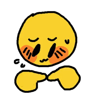☺️ Emoji, Lindo, Tímido, Sonrojo, Dedos telegram sticker