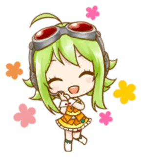 😄 Chibi, Lindo, Kawaii, Estilo Anime, Chica, Pelo Verde, Gafas whatsapp sticker