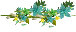 🤒 flowers, floral arrangement, decoration, green, blue, leaves, plants whatsapp sticker