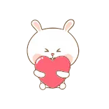 ❤️ coelho, coração, fofo, amor, kawaii whatsapp sticker