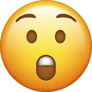 😲 emoji, shocked face, surprised, expression, yellow face whatsapp sticker