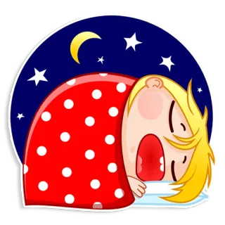 😴 schlafen, Nacht, Mond, Sterne, Cartoon, müde, schläfrig telegram sticker