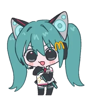 😋 Hatsune Miku Hatsune Miku, Vocaloid, Anime, Kawaii, McDonalds whatsapp sticker