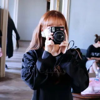 🐞 mulher, câmera, fotografia, retrato, moda, interno whatsapp sticker