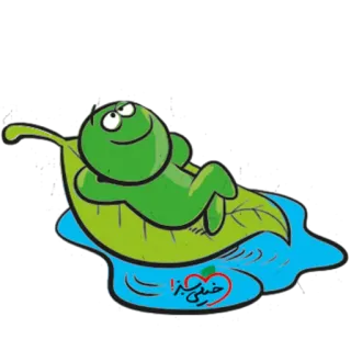 😅 خیلی سبز katak, kartun, daun, hijau, santai, santai, imut telegram sticker