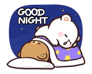 😴 GOOD NIGHT boa noite, sono, ursos, fofo, estrelas telegram sticker