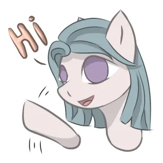 👋 Hi pony, cartoon, groet, hoi, schattig telegram sticker