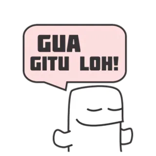 👉 GUA GITU LOH! 인도네시아어, 딱 나, 캐릭터, 말풍선 telegram sticker