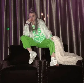 🕸 Billie Eilish promi, sänger, grün, mode, stil telegram sticker