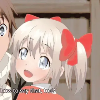 🦩 how to say that, too? Anime, Personaggio, Testo, Traduzione whatsapp sticker