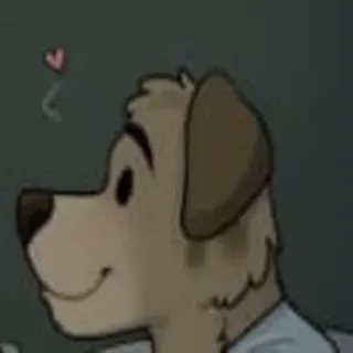 😊 dog, heart, cartoon, cute, furry whatsapp sticker