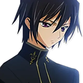 🤔 Lelouch Lamperouge Code Geass anime, character, code geass, lelouch, lelouch lamperouge, black hair telegram sticker