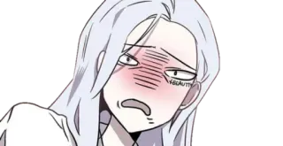 😨 BEAUTY animé, autocollant, réaction, expression, dessin animé, cheveux blancs whatsapp sticker
