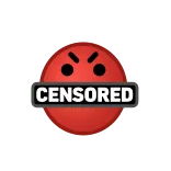 🤬 CENSORED ocenzurowane, zły, czerwony, emoji whatsapp sticker