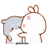😡 @FarsiSticker 卡通, 兔子, 熊, 生气, 可爱 telegram sticker