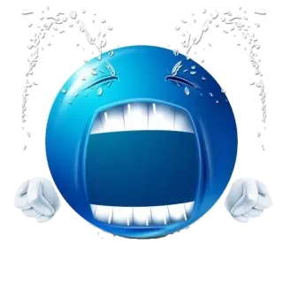 😭 chorando, azul, emoji, meme, emocional whatsapp sticker