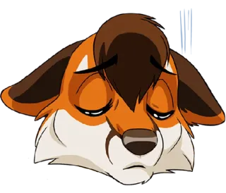 😞 грустный, лиса, мультфильм, животное telegram sticker