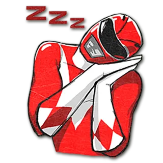 😴 ZZZ power ranger, sleeping, red, ranger, zzz, cartoon telegram sticker