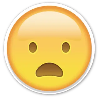 😦 emoji, triste, infelice, faccia telegram sticker