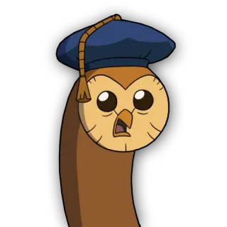 😦 Hooty The Owl House 만화, 부엉이, 졸업 모자, 웃긴, 새 telegram sticker