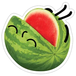 😀 arbuz, owoc, jedzenie, lato, słodkie, kawaii whatsapp sticker