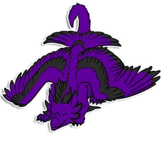 👾 créature, violet, dragon, animal, ailé whatsapp sticker