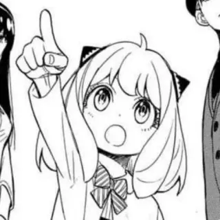 🥁 Anya Forger Spy × Family 动漫, 漫画, 间谍过家家, 阿尼亚, 福杰, 可爱, 粉丝艺术 whatsapp sticker