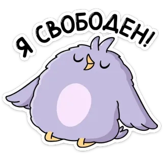 🕊 Я свободен! นก, สติกเกอร์, การ์ตูน, น่ารัก, สัตว์ telegram sticker