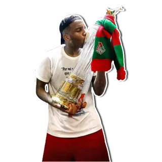 🏆 Por mi que サッカー, トロフィー, 男, キス, スポーツ, マフラー telegram sticker