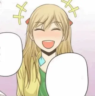 🍘 漫画, イラスト, 幸せ, 女性, 笑顔 telegram sticker