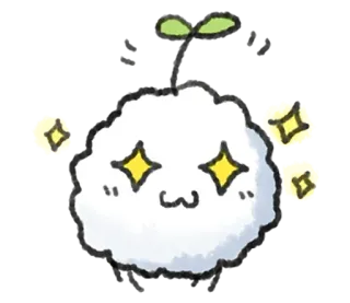 💭 かわいい, カワイイ, 雲, キラキラ, デジタルアート, キャラクター telegram sticker