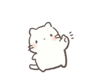 👍 kat, middelvinger, obscene gebaar, sticker, witte kat, cartoon kat telegram sticker