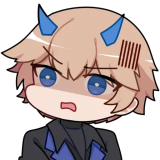 😨 アニメ, 怒り, イライラ, 漫画, 角, 青 telegram sticker